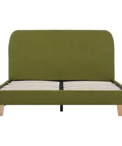 vidaXL Bed Frame Green Fabric Queen