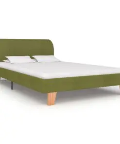 vidaXL Bed Frame Green Fabric King