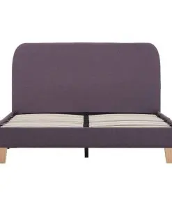 vidaXL Bed Frame Taupe Fabric King Single