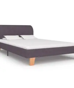 vidaXL Bed Frame Taupe Fabric Queen