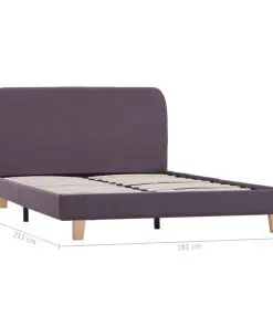 vidaXL Bed Frame Taupe Fabric Queen