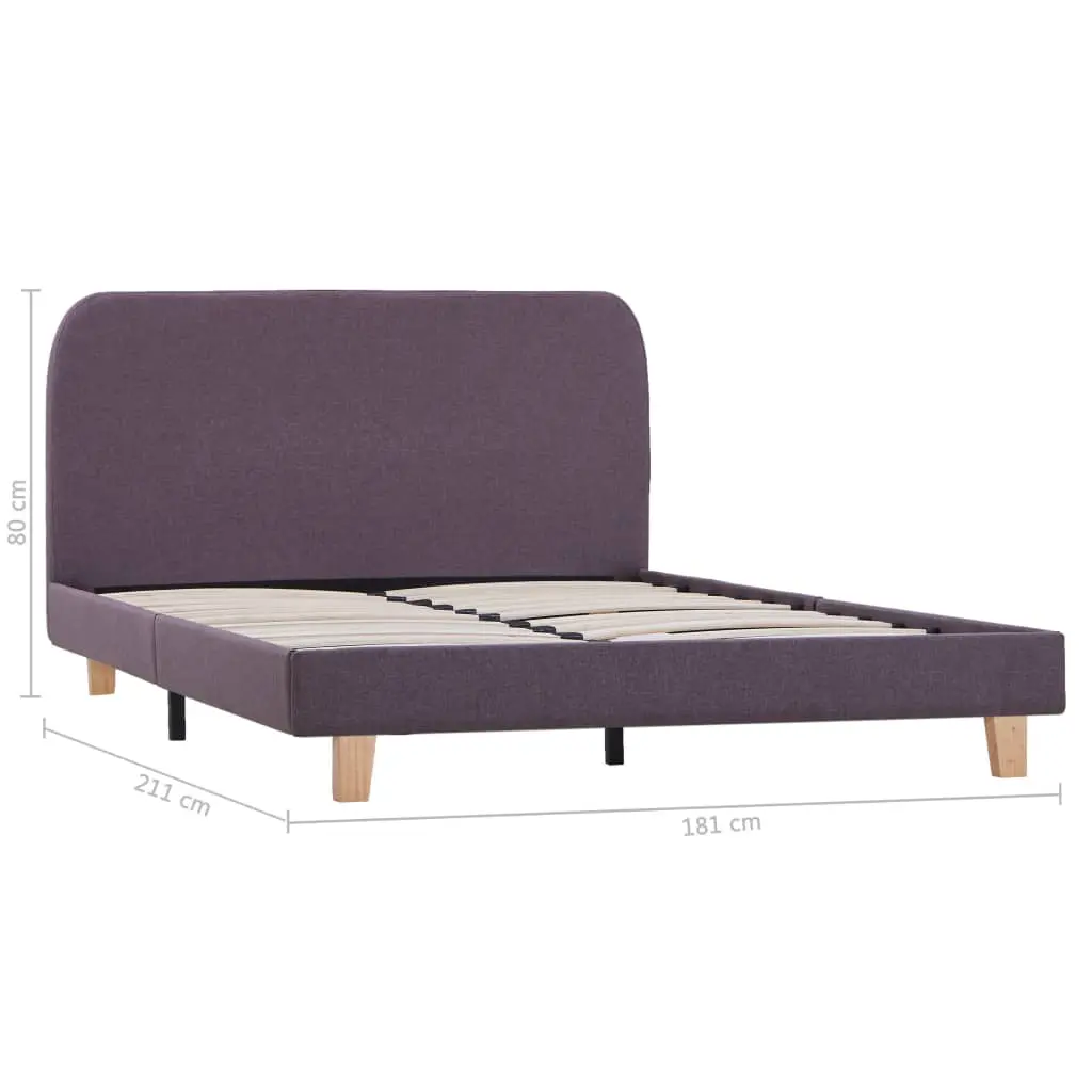 vidaXL Bed Frame Taupe Fabric Queen