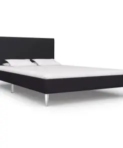 vidaXL Bed Frame Black Fabric Double