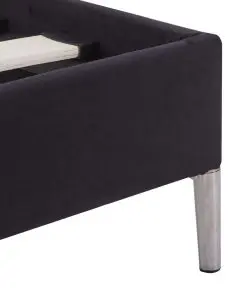 vidaXL Bed Frame Black Fabric Double
