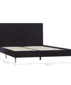 vidaXL Bed Frame Black Fabric Double
