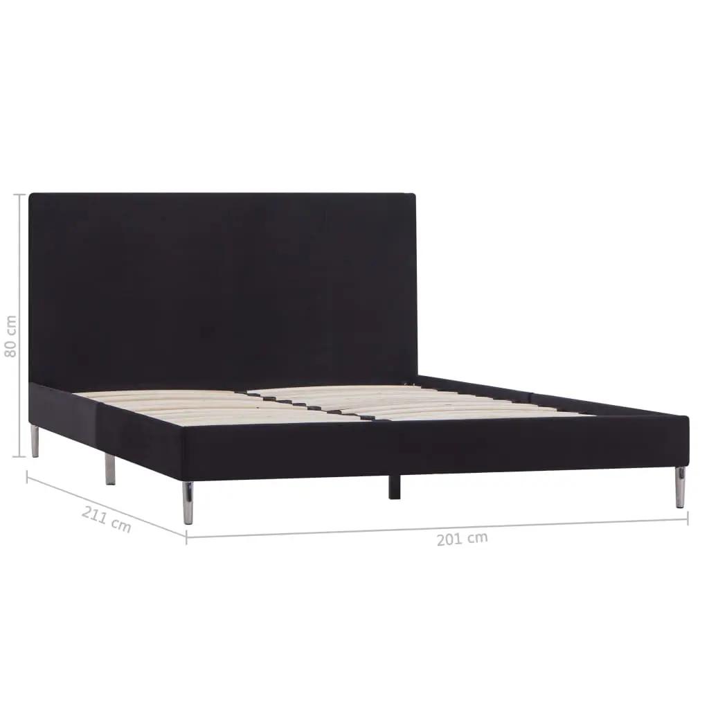 vidaXL Bed Frame Black Fabric King