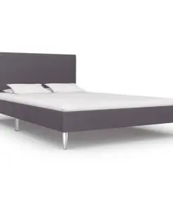 vidaXL Bed Frame Grey Fabric Double