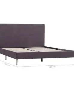 vidaXL Bed Frame Grey Fabric Double