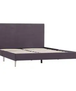 vidaXL Bed Frame Grey Fabric Queen