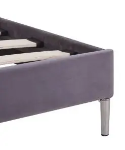 vidaXL Bed Frame Grey Fabric Queen