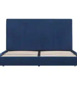 vidaXL Bed Frame Blue Fabric King Single