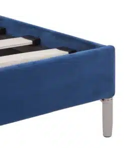 vidaXL Bed Frame Blue Fabric Double