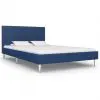 vidaXL Bed Frame Blue Fabric King