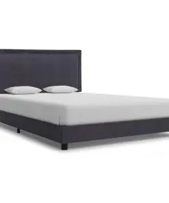 vidaXL Bed Frame Dark Grey Fabric King Single