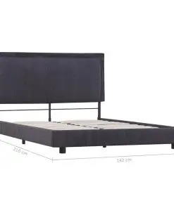 vidaXL Bed Frame Dark Grey Fabric King Single