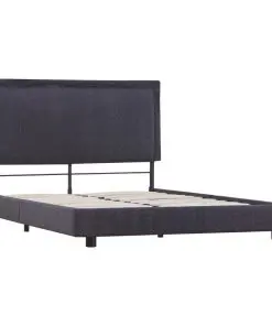 vidaXL Bed Frame Dark Grey Fabric Double