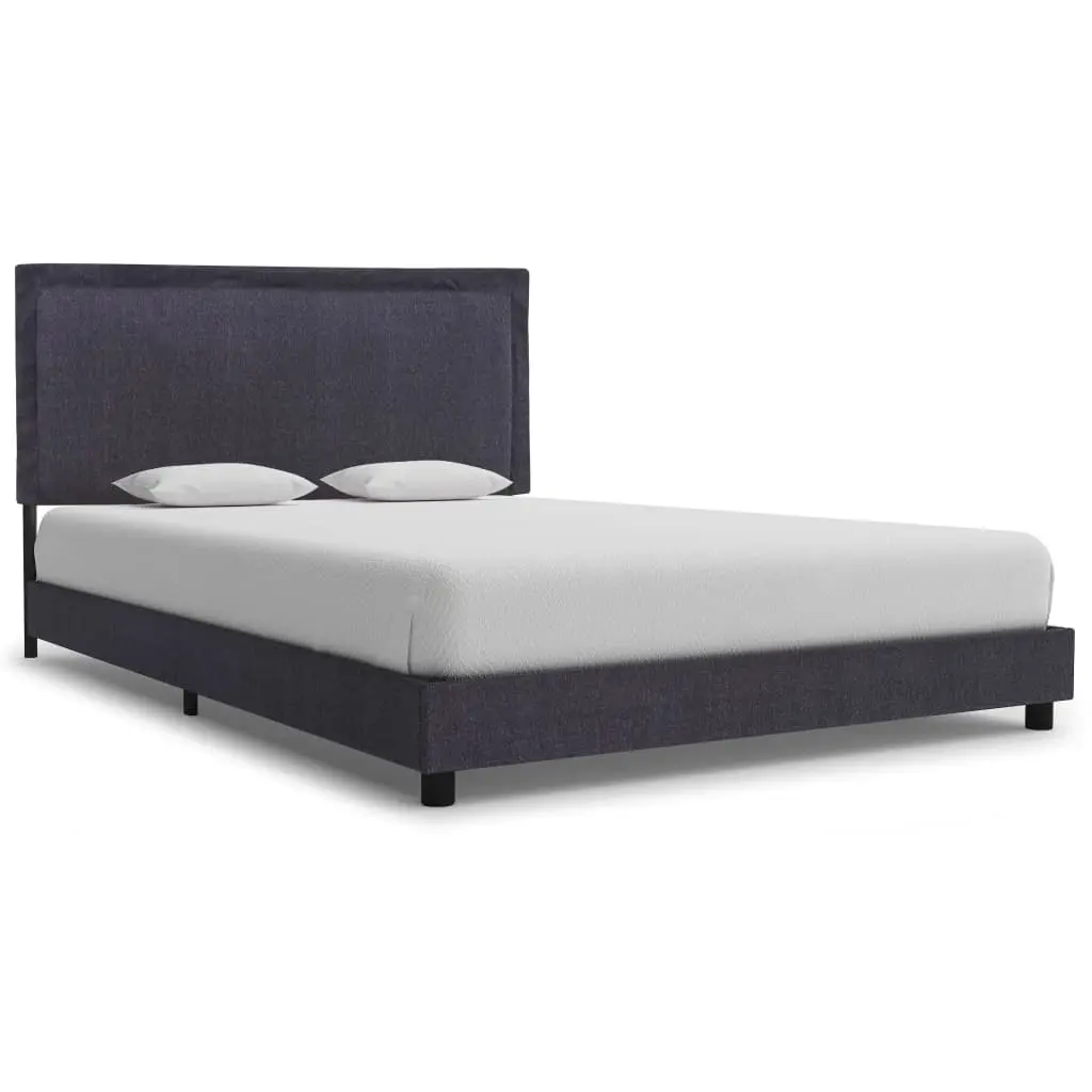 vidaXL Bed Frame Dark Grey Fabric Queen