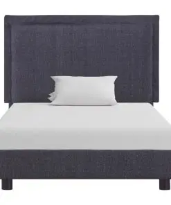 vidaXL Bed Frame Dark Grey Fabric Queen