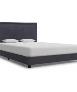 vidaXL Bed Frame Dark Grey Fabric King