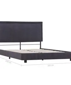 vidaXL Bed Frame Dark Grey Fabric King