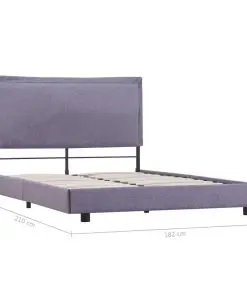 vidaXL Bed Frame Light Grey Fabric Queen