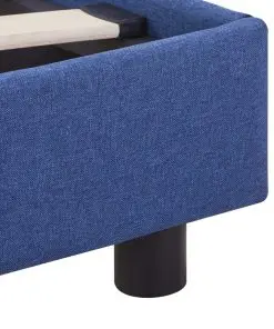 vidaXL Bed Frame Blue Fabric Double