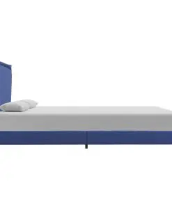 vidaXL Bed Frame Blue Fabric King
