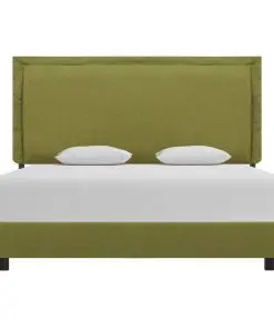 vidaXL Bed Frame Green Fabric King Single