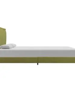 vidaXL Bed Frame Green Fabric King Single