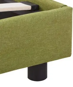 vidaXL Bed Frame Green Fabric King Single