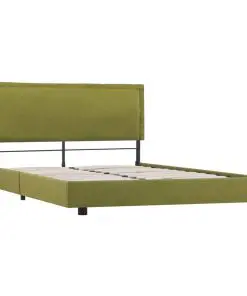 vidaXL Bed Frame Green Fabric King