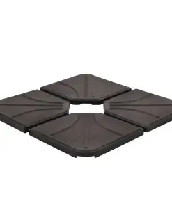 vidaXL Umbrella Weight Plates 4 pcs Black Concrete Square 72 kg