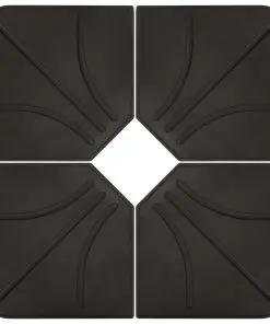 vidaXL Umbrella Weight Plates 4 pcs Black Concrete Square 72 kg