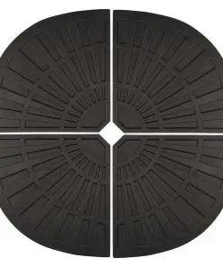 vidaXL Umbrella Weight Plates 4 pcs Black Fan-shaped 56 kg