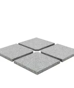 vidaXL Umbrella Weight Plates 4 pcs Grey Granite Square 100 kg