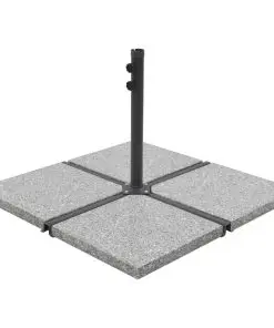 vidaXL Umbrella Weight Plates 4 pcs Grey Granite Square 100 kg