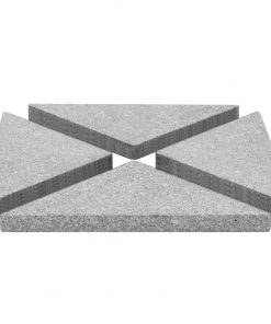 vidaXL Umbrella Weight Plates 4 pcs Grey Granite Triangular 60 kg