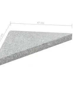 vidaXL Umbrella Weight Plates 4 pcs Grey Granite Triangular 60 kg