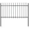 vidaXL Garden Fence with Spear Top Steel 1.7×1 m Black vidaXL Garden Fence with Spear Top Steel 1.7×1 m Black