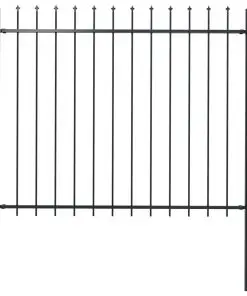 vidaXL Garden Fence with Spear Top Steel 1.7×1.5 m Black