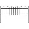 vidaXL Garden Fence with Hoop Top Steel 1.7×0.6 m Black