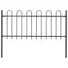 vidaXL Garden Fence with Hoop Top Steel 1.7×1 m Black