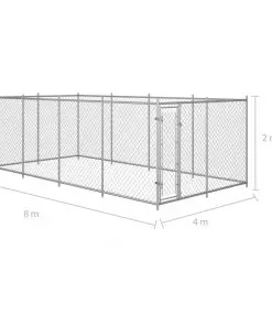 vidaXL Outdoor Dog Kennel 8x4x2 m