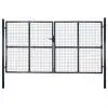vidaXL Mesh Garden Gate Galvanised Steel 289×150 cm Grey