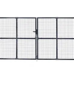vidaXL Mesh Garden Gate Galvanised Steel 289×150 cm Grey