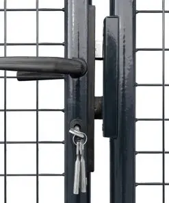 vidaXL Mesh Garden Gate Galvanised Steel 289×150 cm Grey