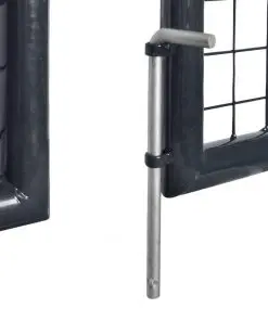 vidaXL Mesh Garden Gate Galvanised Steel 289×150 cm Grey