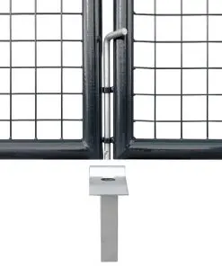 vidaXL Mesh Garden Gate Galvanised Steel 289×150 cm Grey