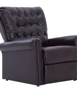 vidaXL Reclining Chair Brown Faux Leather
