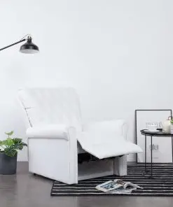 vidaXL Reclining Chair White Faux Leather